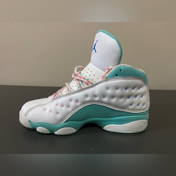 Air Jordan 13 Retro White and Aurora Green Teal DS GS - Size 7y - Picture 12 of 14